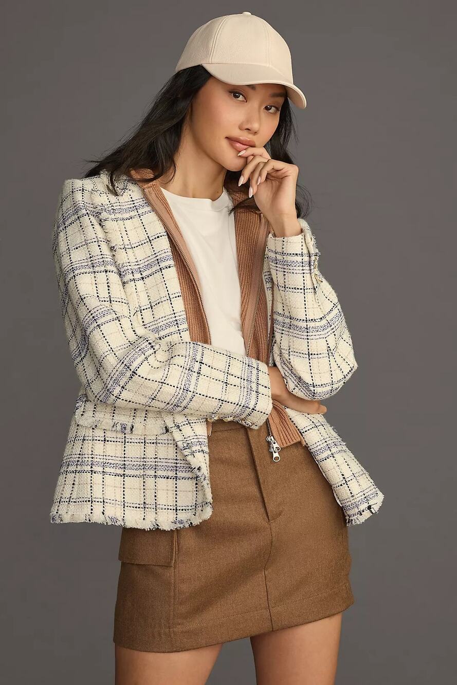 Anthropologie Tweed Dickie Blazer
